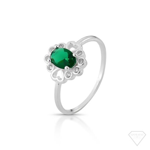 ANEL FLOR PEDRA VERDE