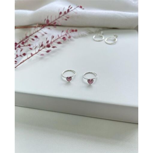 PIERCING ZIRCÔNIA CORAÇÃO ROSA