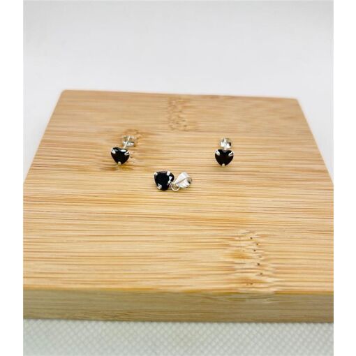 CONJUNTO CORAÇÃO ZIRCÔNIA PRETO