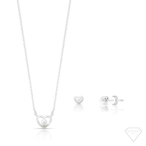 CONJUNTO CORAÇÃO COM PÉROLA