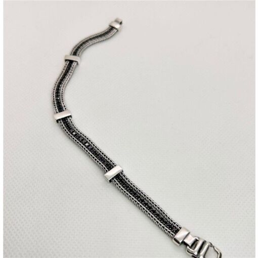 PULSEIRA MASCULINA PRATA ENVELHECIDA