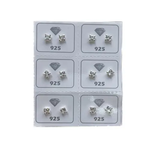 BRINCO ZIRCÔNIA QUADRADO 4MM