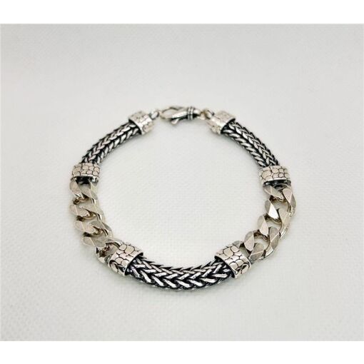 PULSEIRA MASCULINA PRATA ENVELHECIDA