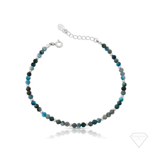 PULSEIRA PEDRAS NATURAIS/ BOLINHA PRATA