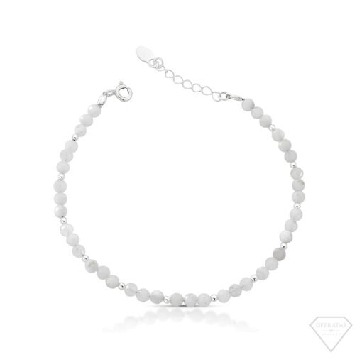PULSEIRA PEDRAS NATURAIS/ BOLINHA PRATA
