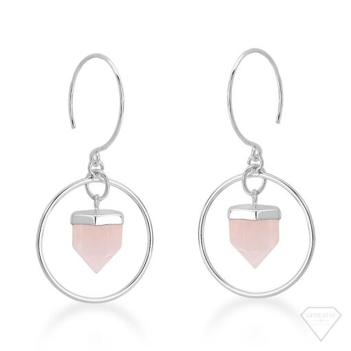 BRINCO PEDRA QUARTZO ROSA