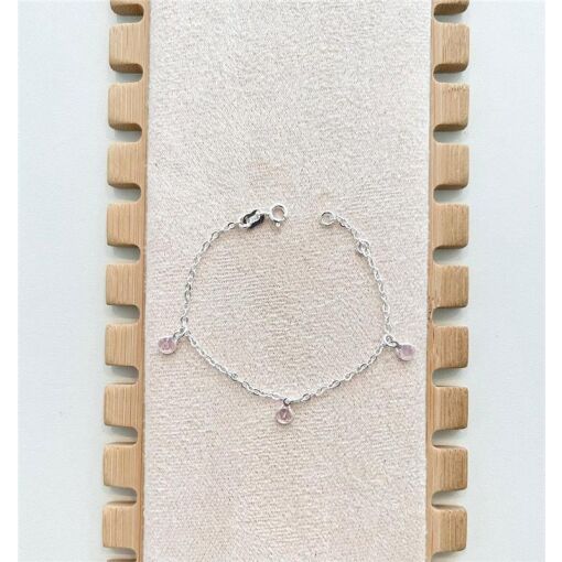 PULSEIRA INFANTIL ZIRCÔNIA ROSA