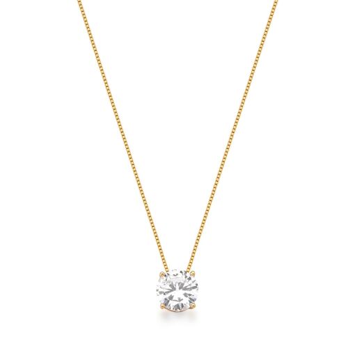 COLAR COM PINGENTE PONTO DE LUZ BANHADO A OURO