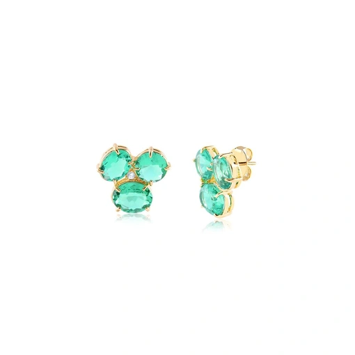 BRINCO TRES ZIRCONIAS OVAIS