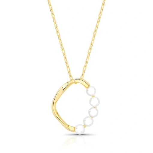 COLAR COM PINGENTE OVAL E PÉROLA SHELL