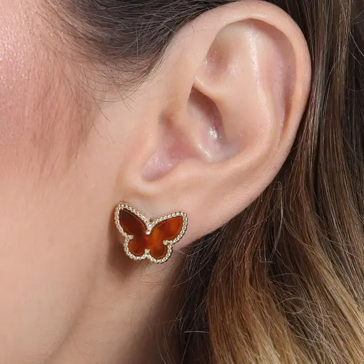 BRINCO BORBOLETA CARAMELO - TAM:1CM