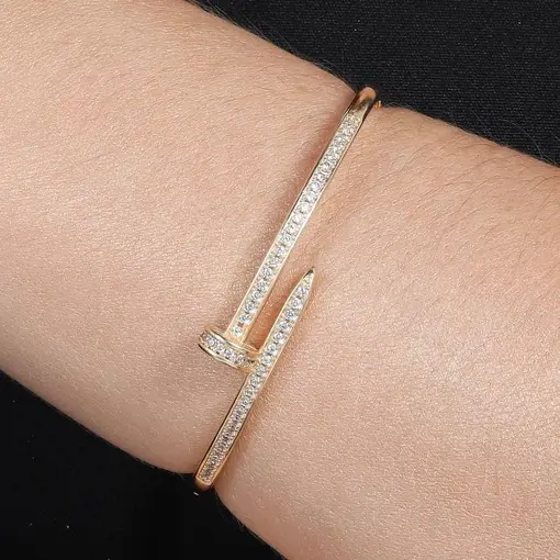 PULSEIRA BRACELETE PREGO CRAVEJADO - 3MM