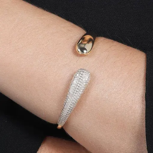 PULSEIRA BRACELETE GOTA LISA E GOTA CRAVEJADA
