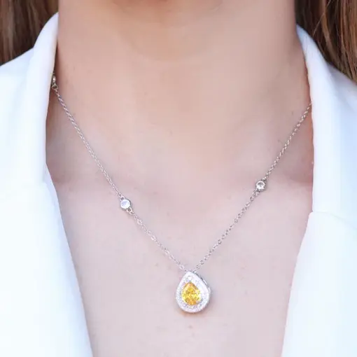 CONJUNTO GOTA COM 1 FILEIRA CRAVEJADA E 1 EM BAGUETE -40+10CM