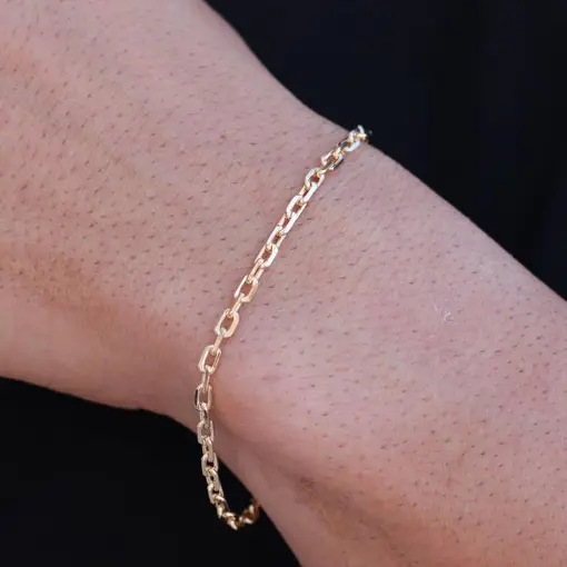 PULSEIRA MASCULINO ELO CADEADO COM FEVHO GAVETA  3MM