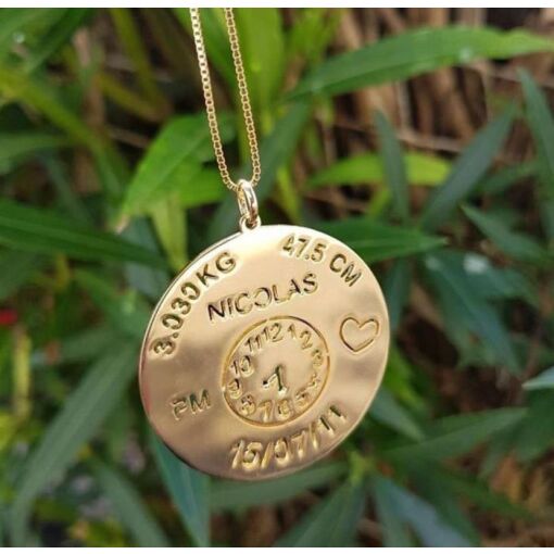COLAR PERSONALIZADO MANDALA INFORMAÇÕES DO BEBÊ