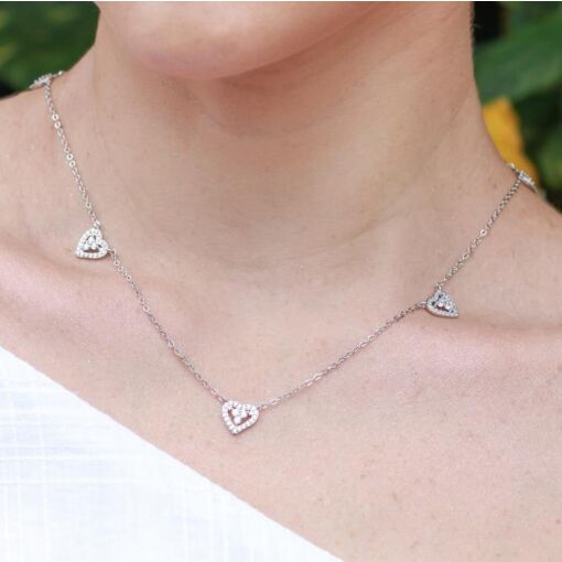 CONJUNTO CORAÇÃO COM ZIRCÔNIA COLORIDA E BORDA CRAVEJADO - 40+5C