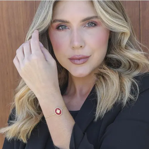 PULSEIRA SAGRADO CORAÇÃO EM CORRENTE DE ELINHOS - TAM: 17+5CM