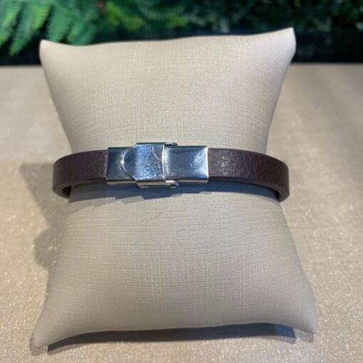 PULSEIRA LINHA MASCULINA COURO - TAM:21CM