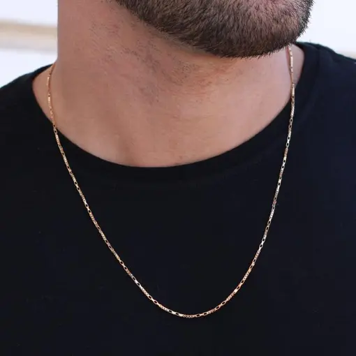 COLAR LINHA MASCULINA PIASTRINE COM ELOS FININHOS FECHO FECHO GA