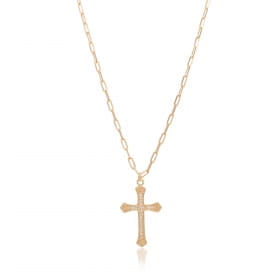 CORDÃO CARTIER COM PINGENTE DE CRUZ CRAVEJADA