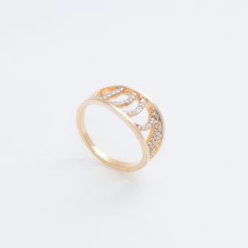 ANEL FOLHEADO A OURO 18K EM ZIRCÔNIAS - ELOS