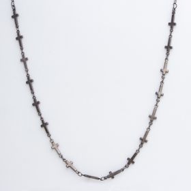 GARGANTILHA RÓDIO NEGRO CHOKER CRUZ LISAS FÉ TREND