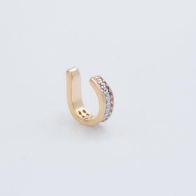 PIERCING FOLHEADO COM ZIRCONIAS CRISTAIS E RÓDIO - TREND