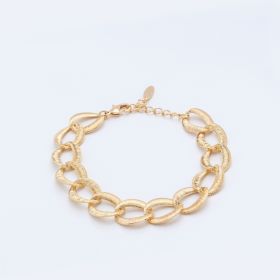 PULSEIRA FOLHEADA ELOS OVAIS TRABALHADOS