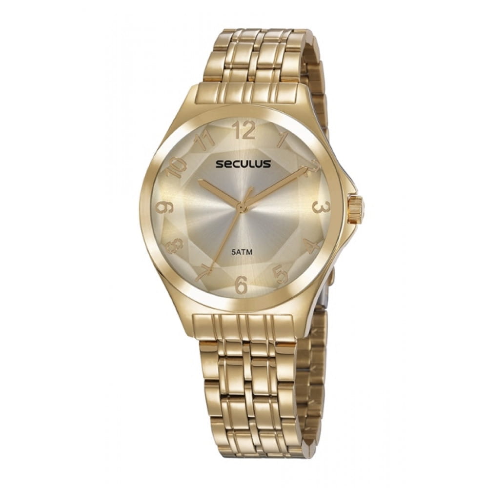 Relógio Seculus Feminino Dourado