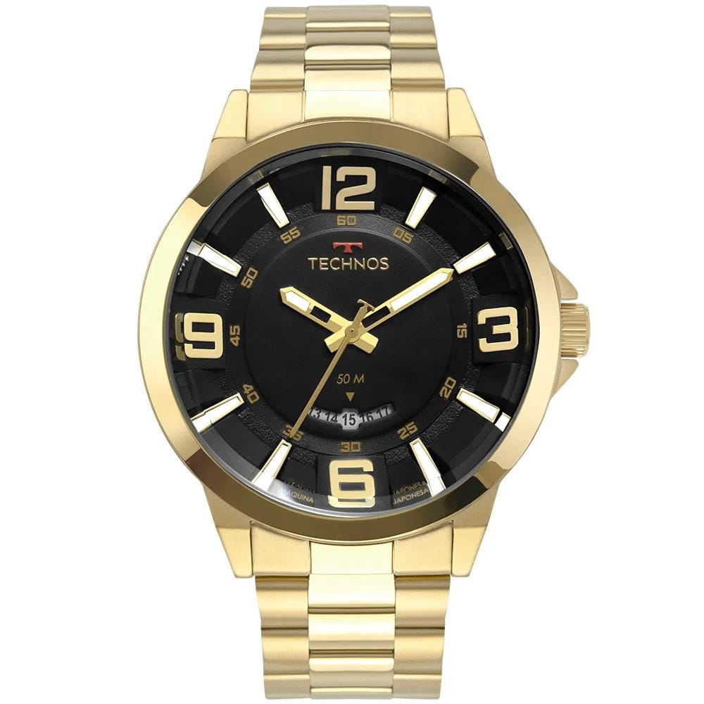 Relógio technos masculino dourado