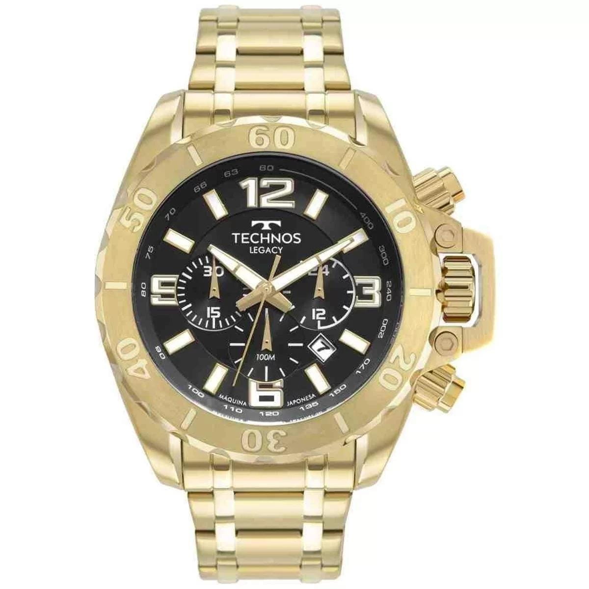 Relógio technos masculino dourado