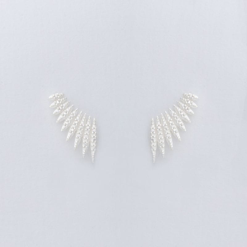 BRINCO PRATA EAR CUFF TRABALHADO COM ZIRCONIA TREND