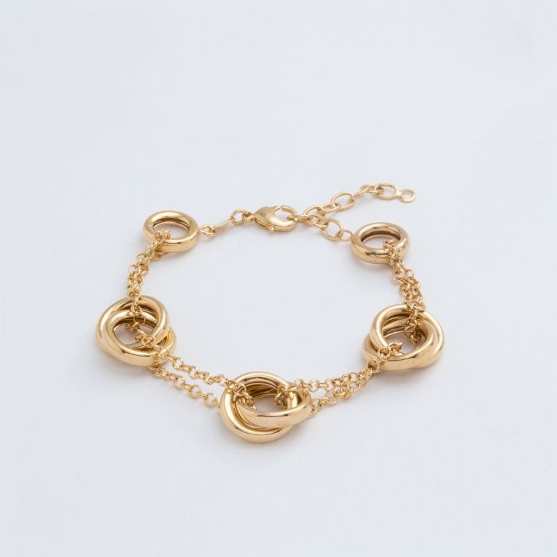 PULSEIRA FOLHEADA COM ELOS E CORRENTES