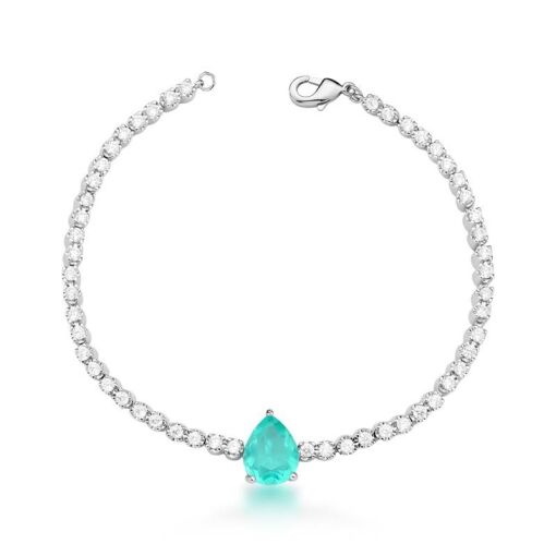 PULSEIRA RIVIERA COM CRISTAL EM GOTA TURMALINA