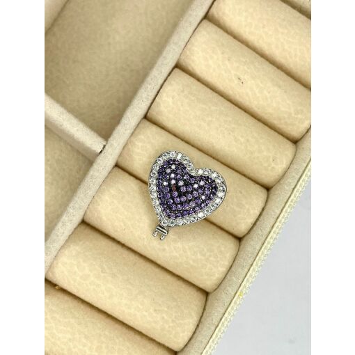 CHARM CORAÇÃO ROXO COM ZIRCÔNIAS