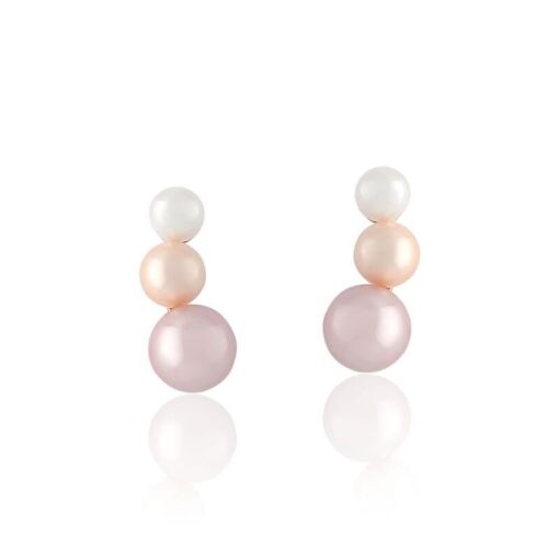 EAR CUFF PEROLAS ROSE BANHADO A OURO ROSE