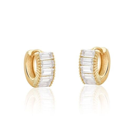 Argolinha com zirconias banhada a ouro