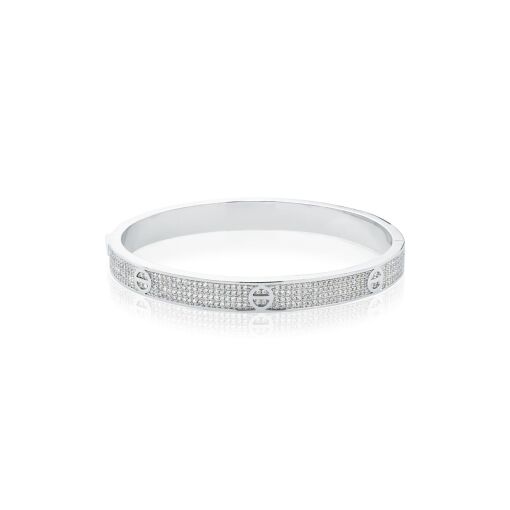 BRACELETE CRAVEJADO BANHADO A RÓDIO