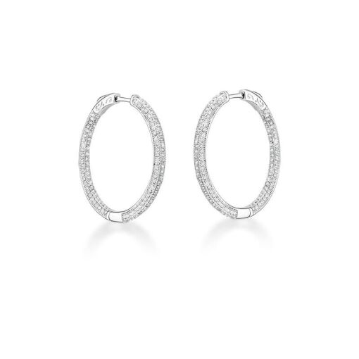 ARGOLA 3 FILEIRAS COM ZIRCÔNIAS BANHADA A RÓDIO