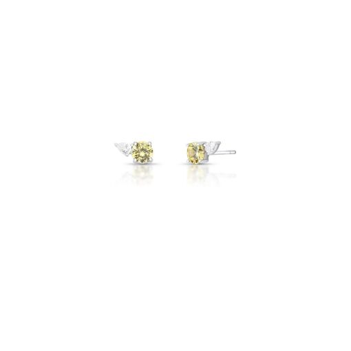 BRINCO CRISTAL YELLOW FANCY E GOTA  EM ZIRCÔNIAS