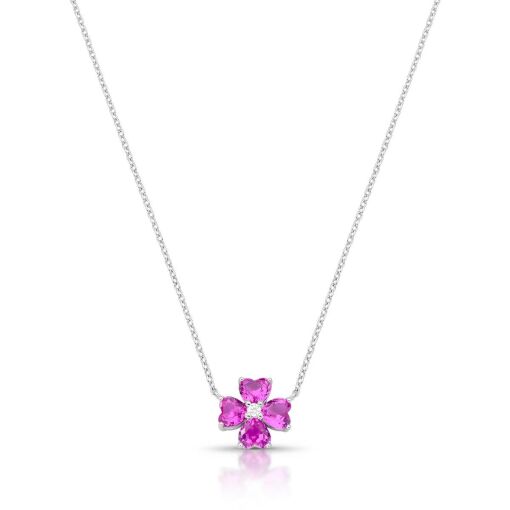 CORRENTE COM PINGENTE FLOR EM PRATA 925
