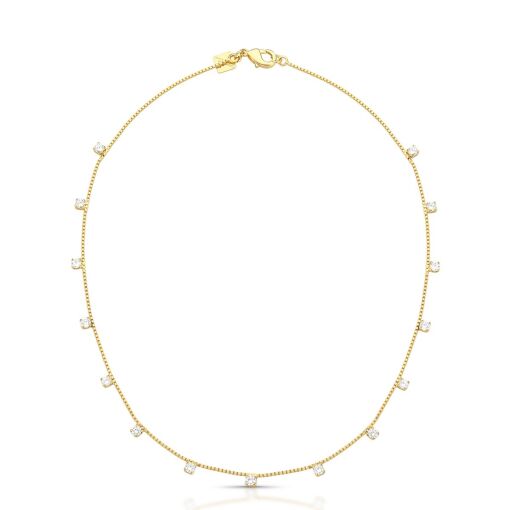 CHOKER COM ZIRCÔNIAS DISPERSAS BANHADA A OURO
