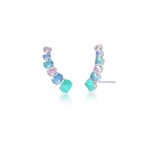 EAR CUFF COM CRISTAIS BANHADO A RÓDIO