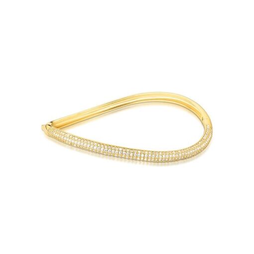 BRACELETE CURVO CRAVEJADO COM ZIRCÔNIAS