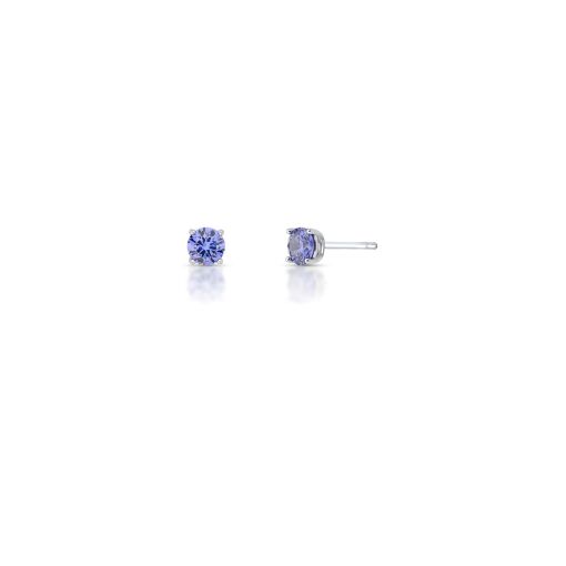 BRINCO SOLITÁRIO TANZANITA 6MM EM PRATA