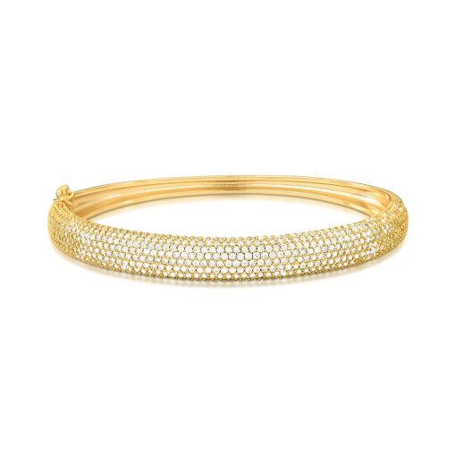 BRACELETE CRAVEJADO COM ZIRCÔNIAS BANHADO A OURO