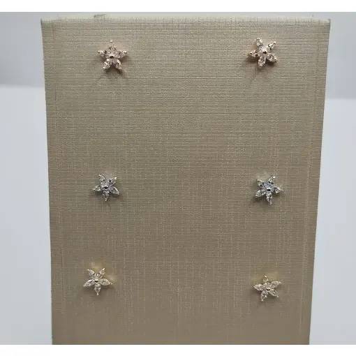 TRIO DE BRINCOS DE ESTRELA BANHADOS NOS 3 TONS