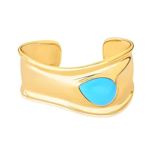 BRACELETE ORGÂNICO COM GOTA EM TURQUESA