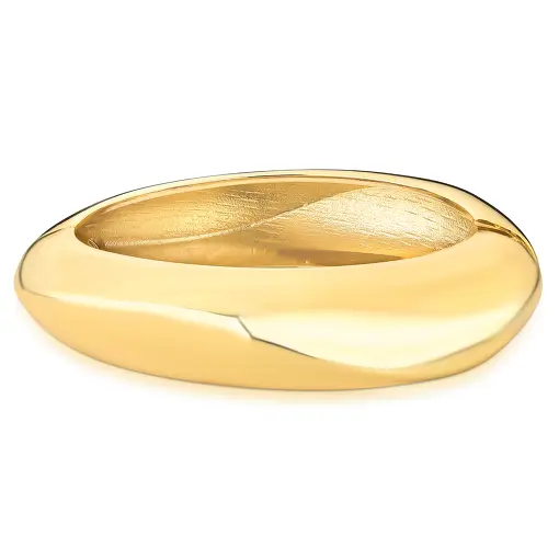 BRACELETE LISO ABAULADO BANHADO A OURO